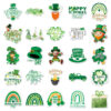 Wholesale 50pcs St. Patrick's Day Green Rainbow Four-Leaf Clover Waterproof Vinyl Stickers