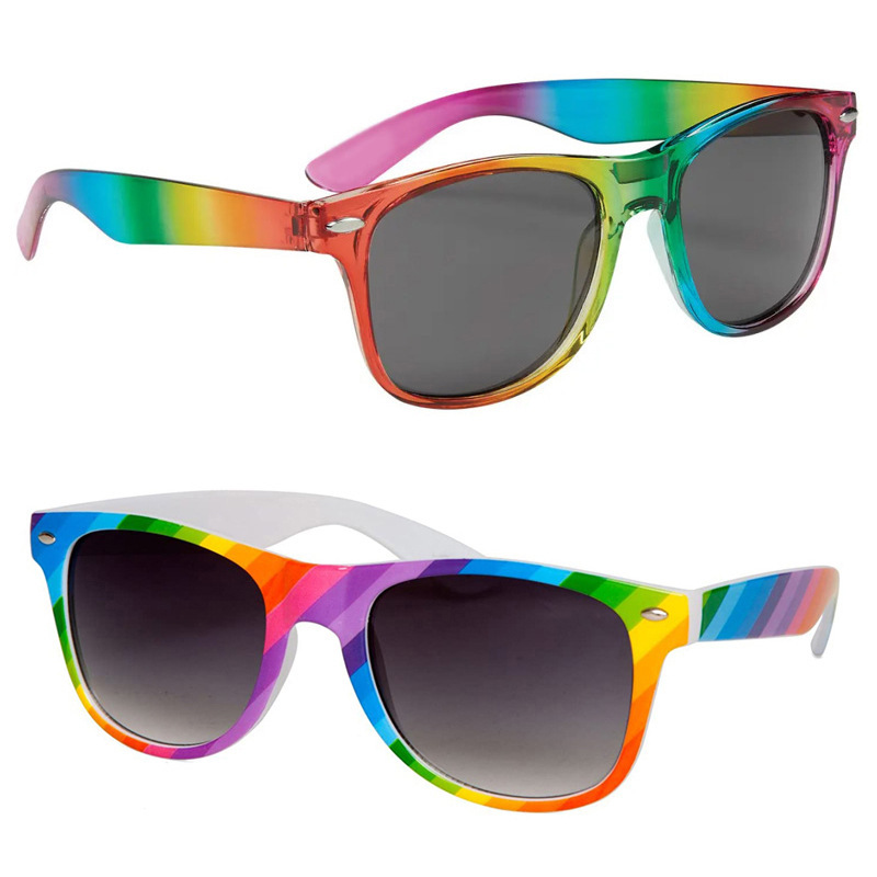 Wholesale Rainbow gradient printed sunshade sunglasses