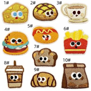 Food cloth stickers set of 10 pieces