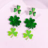 Wholesale St. Patrick's Green AB Beer Acrylic Clover Earrings