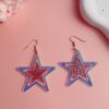 Wholesale Acrylic Laser Fantasy Five-Pointed Star Earrings Cut Out Star Earrings