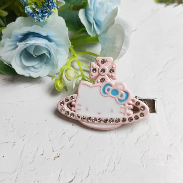 Wholesale Cartoon Cat Cute Sweet Cat Head Sparkling Diamond Planet Hair Clip