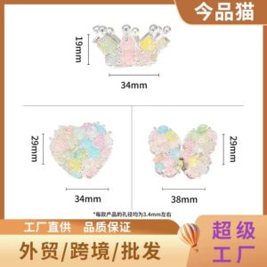 Wholesale heart beads fashion crown DIY chain beads