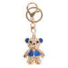 Wholesale Cute vest bear set with diamonds Metal Keychain
