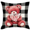 Wholesale Plaid Printed Love Pillow Valentine's Day Bedside Cushion Linen