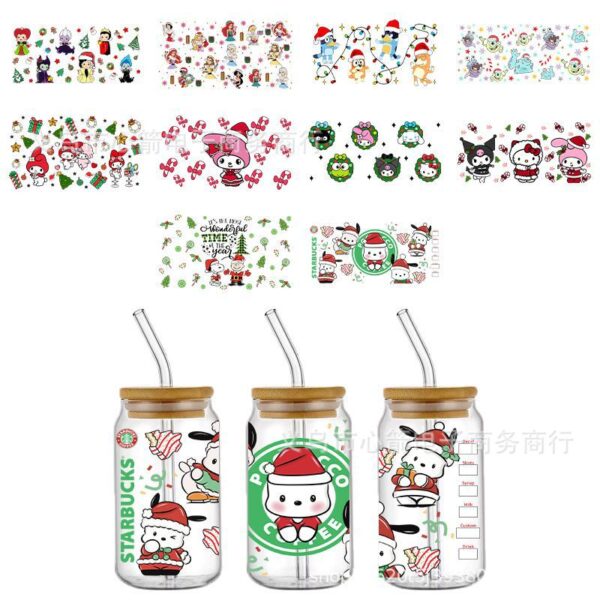 O1CN01cQggyM1IlMWH14IZm_2216490590933-0-cib Wholesale Christmas Cartoon UV DTF Transfer Crystal Transparent 16oz Sticker Glass Special Scratch Resistant Wholesale Cross Border