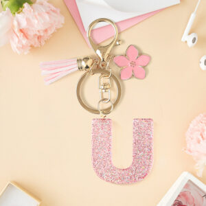Pink u keychain