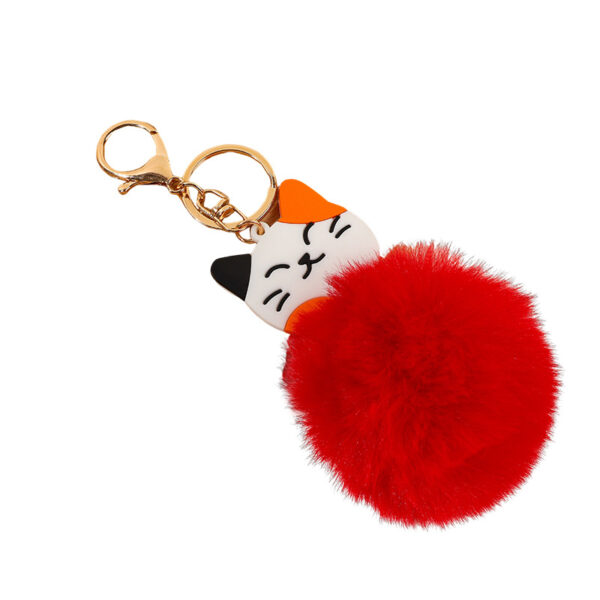 Wholesale Cartoon Three Flower Cat Hairball Keychain