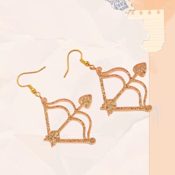 Wholesale Sparkling Pink Cid Letter LOVE Bow Earrings