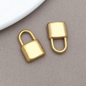 T2364-gold stainless steel medium concave lock head-10x17x3.5mm hole diameter 5x6mm-2.28g