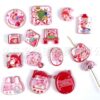 Wholesale Beaded crossbody chain bag charm, strawberry girl series, double-sided printed aessories, DIY themed aessories, cute.