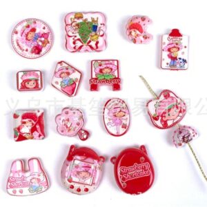 Wholesale Beaded crossbody chain bag charm, strawberry girl series, double-sided printed accessories, DIY themed accessories, cute.