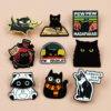 Wholesale Cute black cat cartoon English letter alloy badge brooch