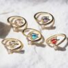 Wholesale Tulip Ring Copper Gold-Plated Simple Niche Flower Ring