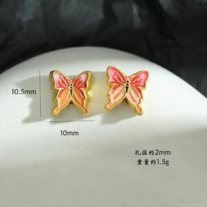 Red three-dimensional butterfly spacer beads