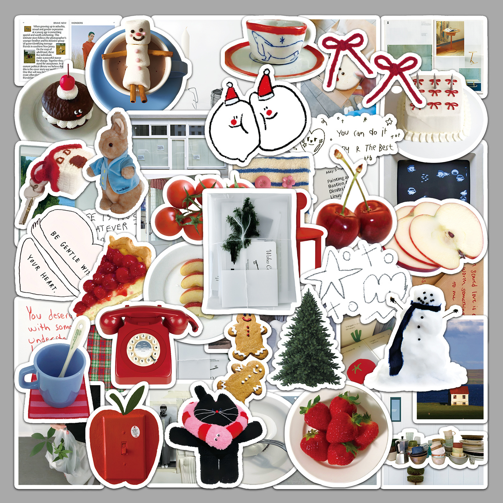 Wholesale 50 Korean Cream ins Style Graiti Stickers Xiaoqing Novice Aount Goo Card DIY Mobile Phone Lage Flat Stickers