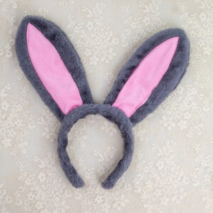 Fur powder tablets gray rabbit ears
