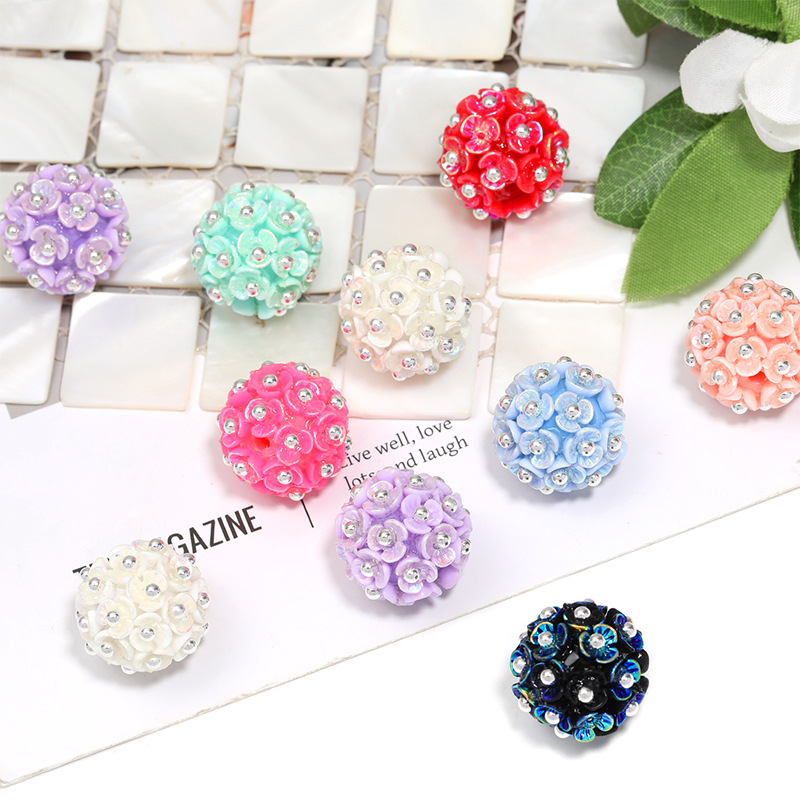 Wholesale Colorful pearl flower ball flower acrylic beads