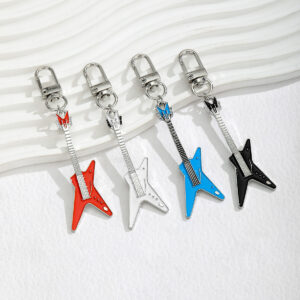 Wholesale 4pcs oil dripping guitar keychain pendant