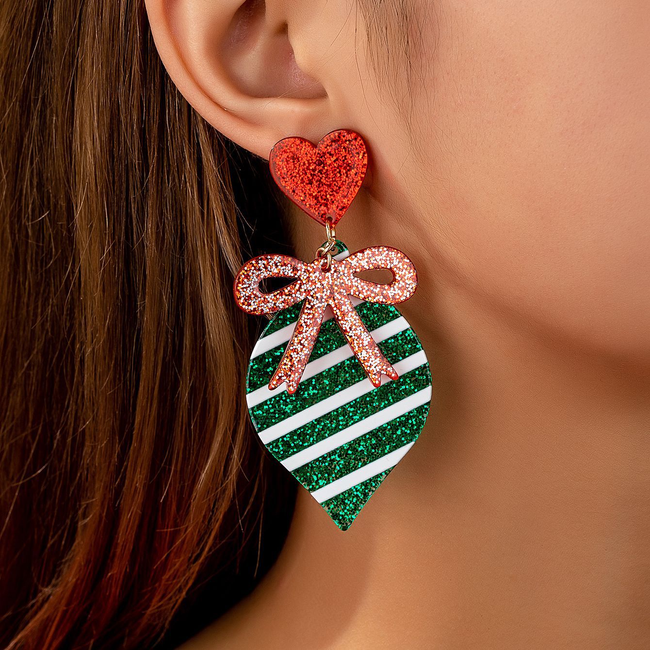 Wholesale Love Bow Valentine's Day Acrylic Earrings