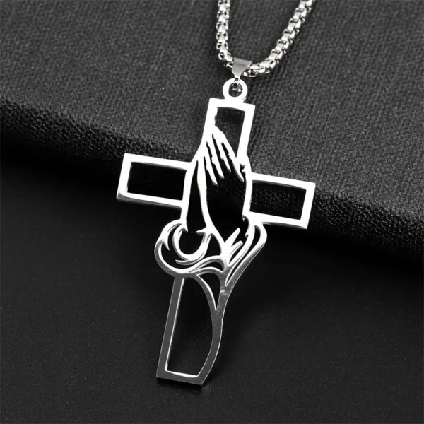 Wholesale Prayer Cross Faith Gift Stainless Steel Pendant Necklace