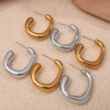 Wholesale Stainless Steel G-Shaped Gold-Plated Geometric Earrings