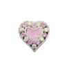 Wholesale Double-sided hollow heart inlaid with diamond crushed pink crystal straight hole beads