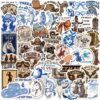 Wholesale 50pcs Cartoon Blue Brown Cowboy Graffiti Waterproof Vinyl Stickers