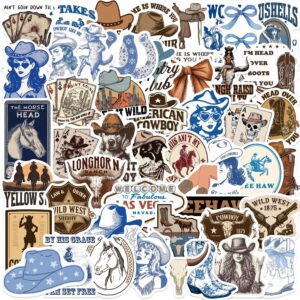 Wholesale 50pcs Cartoon Blue Brown Cowboy Graffiti Waterproof Vinyl Stickers