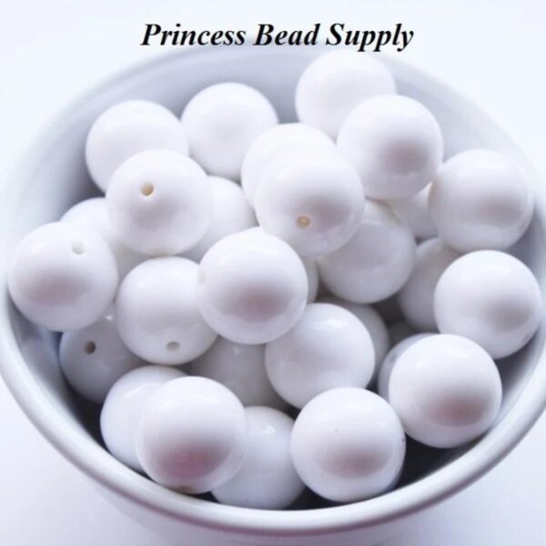 Wholesale 5pcs Pure White Acrylic Beads Bubblegum Beads