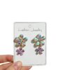 Wholesale Alloy Inlaid Zircon Flower Color Earrings