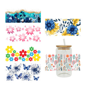 Wholesale Cartoon printing heat transfer Cup sticking crystal logo pattern 16OZ UV DTF WRAPS