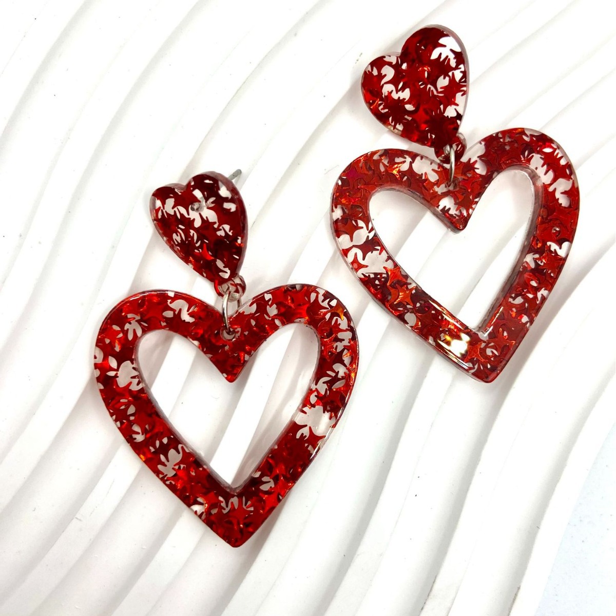 Wholesale Valentine's Day Acrylic Love Peach Heart Earrings