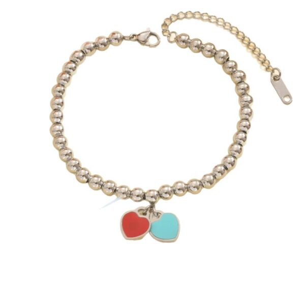 O1CN01ce3RZJ1MqBCctvU1I_2212889381485-0-cib Wholesale Stainless Steel Powder Blue Double Heart Bracelet