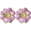 Wholesale Vintage Oil Painting Flower Purple Drip Oil Earrings
