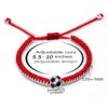 Wholesale Couple Adjustable Wax Rope Football Braided Bracelet