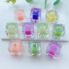 Wholesale 10pcs Cute Cartoon Blocks Transparent Smiling Acrylic Beads
