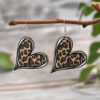 Wholesale Mother's Day Leopard Print Love Double-Sided Wooden Earrings