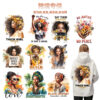Wholesale Heat Transfer Printing Factory Specializes in Cross-Border Supply of Customizable Black Empowerment Pride Art T-Shirts, Heat Transfer Stickers, and Ready-To-Ship