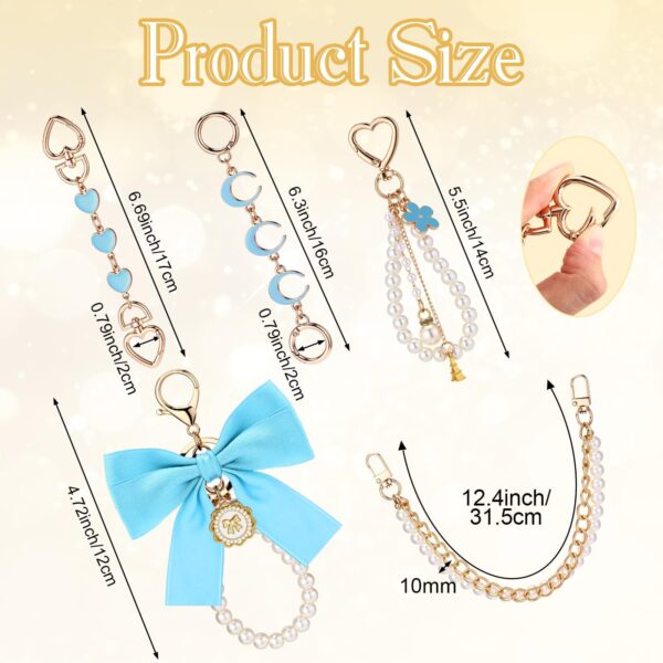 O1CN01cj840G1bPMJN0sTai_2219764773457-0-cib Wholesale Pearl Cute Blue Bow 5-piece Keychain Set