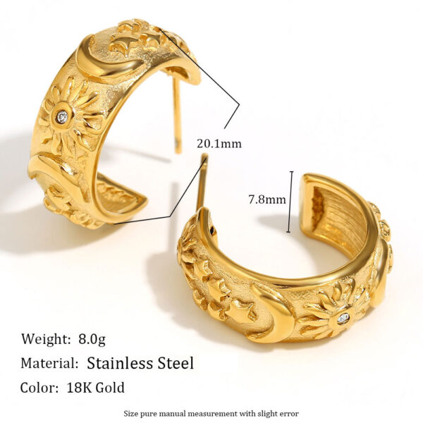 Wholesale Golden stars, moon, sun, stainless steel rings