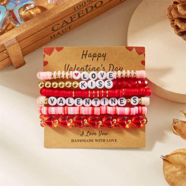 Wholesale Valentine's Day Multi layered Pink Love Bracelet