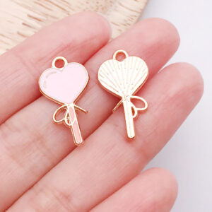 1 pink oil dripping love balloon 22x12x1mm-0.9g-25203