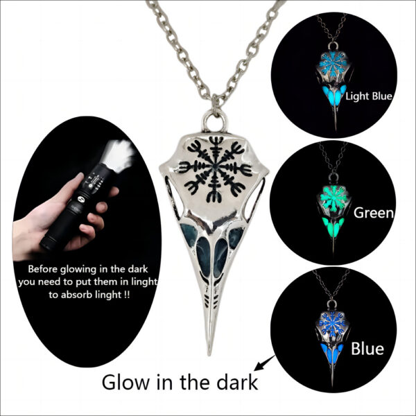 O1CN01ckEAZF2IVKhVgKsE2_3919529291-0-cib Wholesale Viking raven skull eagle beak glow-in-the-dark necklace