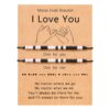 Wholesale Couple adjustable Morse code black and white rice bead bracelet