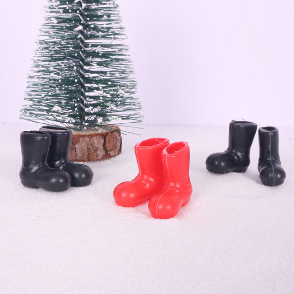Wholesale Miniature plastic black short boots Doll Accessories
