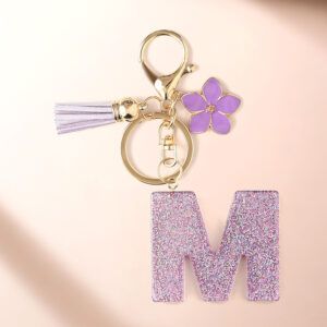 Purple m keychain