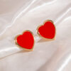 Wholesale Red Peach Heart Valentine's Day Earrings
