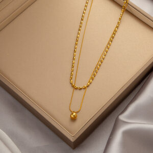 Double layer ball necklace