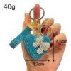 Wholesale Full rhinestone heart-studded bow keychain